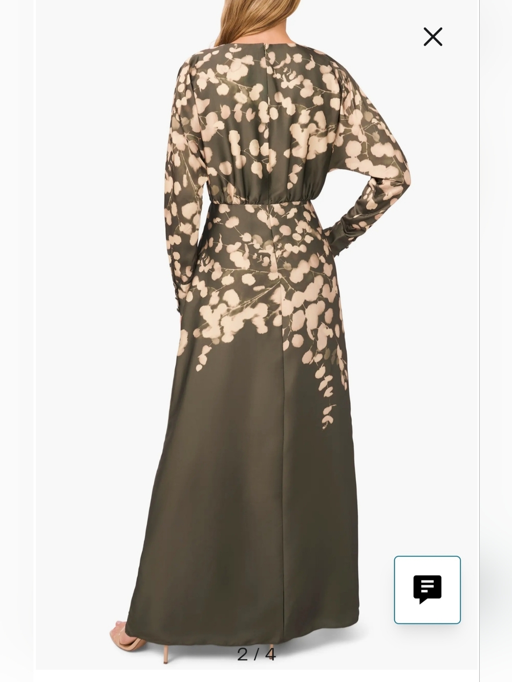 Parker Women’s Olive and Cream Floral Maxi Dress - Picture 2 of 7